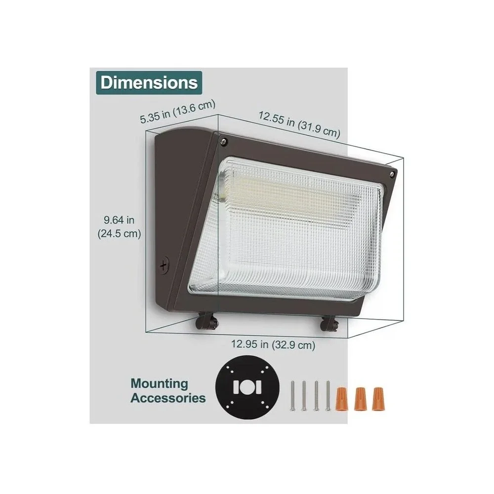 Kadision 120W LED Wall Pack Light Dusk To Dawn‎ Photocell 3CCT Outdoor 120-277V